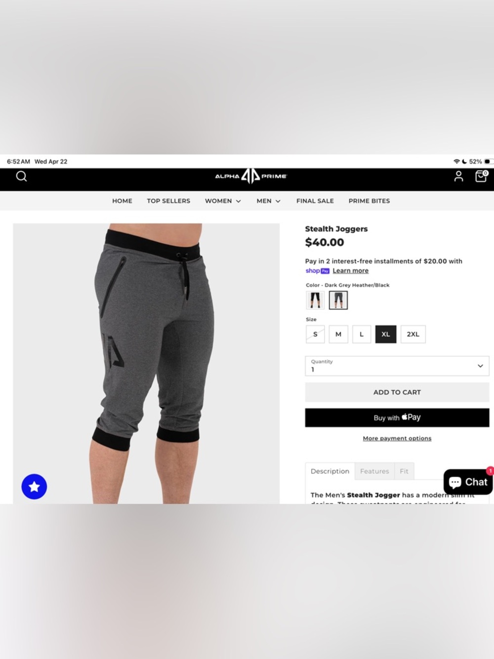 Alpha Prime Men's Athletic Training Shorts in Charcoal Gray